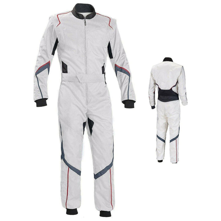 Plain White Go Kart Racing Suit - Bestracewear