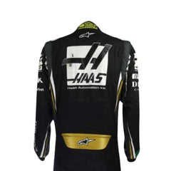 Romain Grosjean 2019 F1 suit – back view showcasing a modern, clean race-ready design- Bestracewear