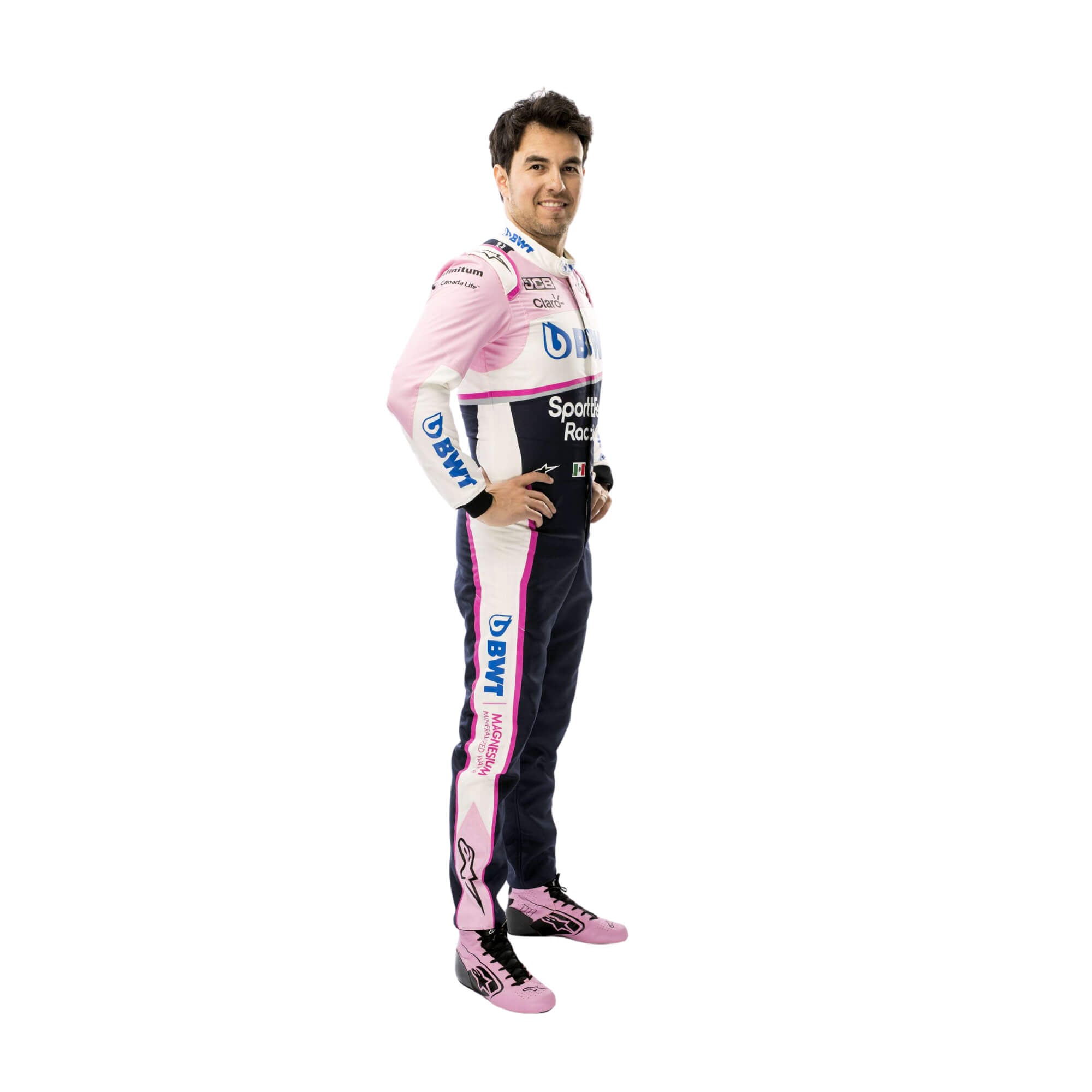 Sergio Perez 2019 F1 suit – front view showcasing a bold and dynamic race-ready design, perfect for F1 memorabilia collectors. Bestracewear