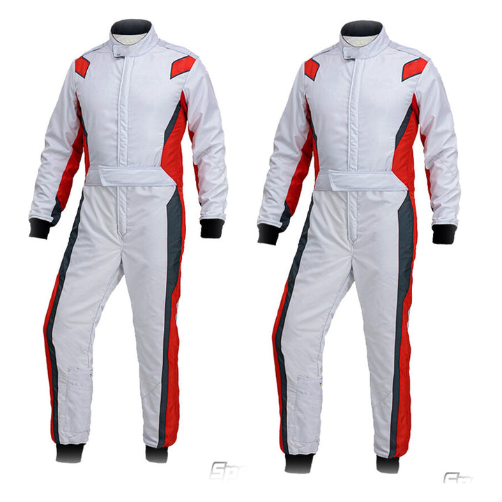 White Go Kart Racing Suit - Bestracewear