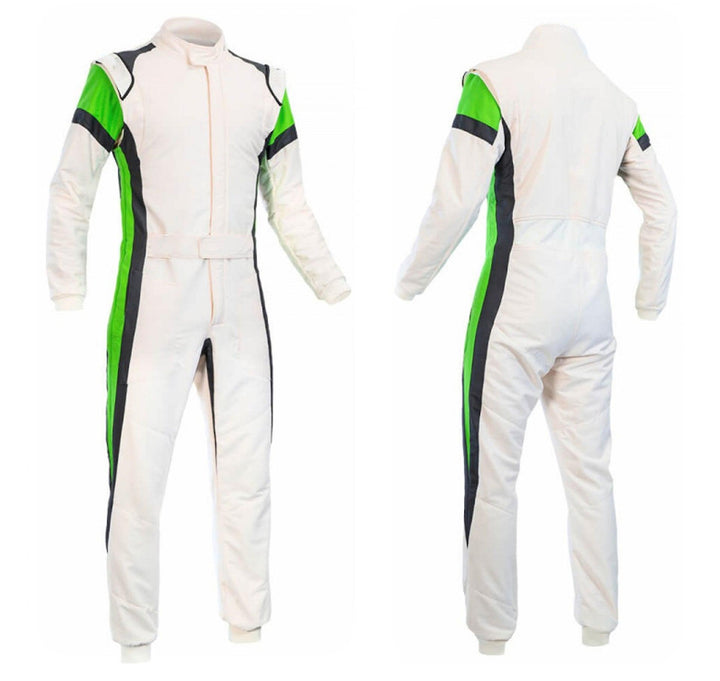 White Go Kart Racing Suit - Bestracewear